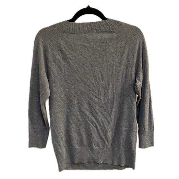 Women’s Loft Outlet Size XS Gray Pull Over Nubby Sweater Top 3/4 sleeve - Picture 2 of 9